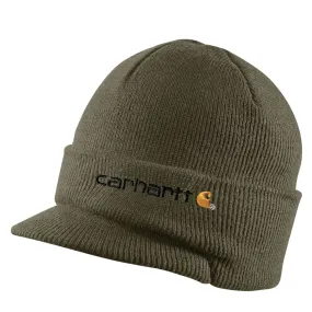 Carhartt Men's Army Green Knit Hat with Visor