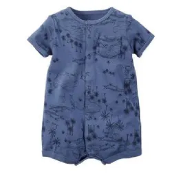 Carter's Snap-Up Cotton Romper - Blue