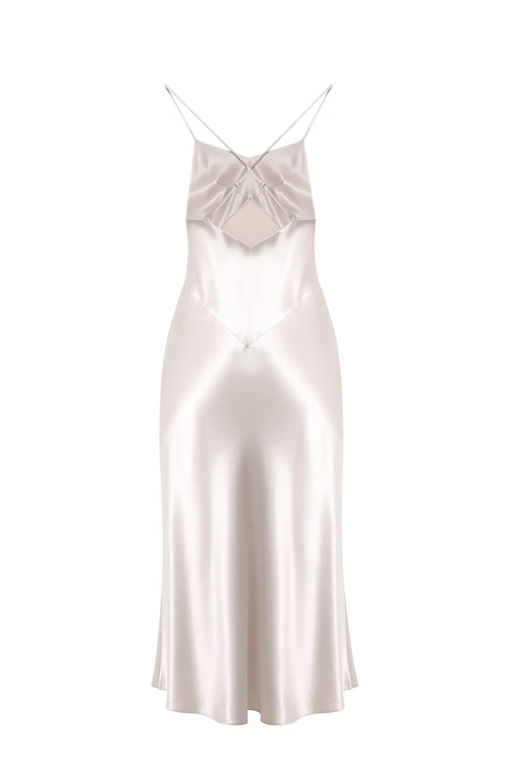 Charlot Open-Back Midi Slip Dress