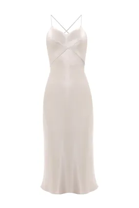 Charlot Open-Back Midi Slip Dress
