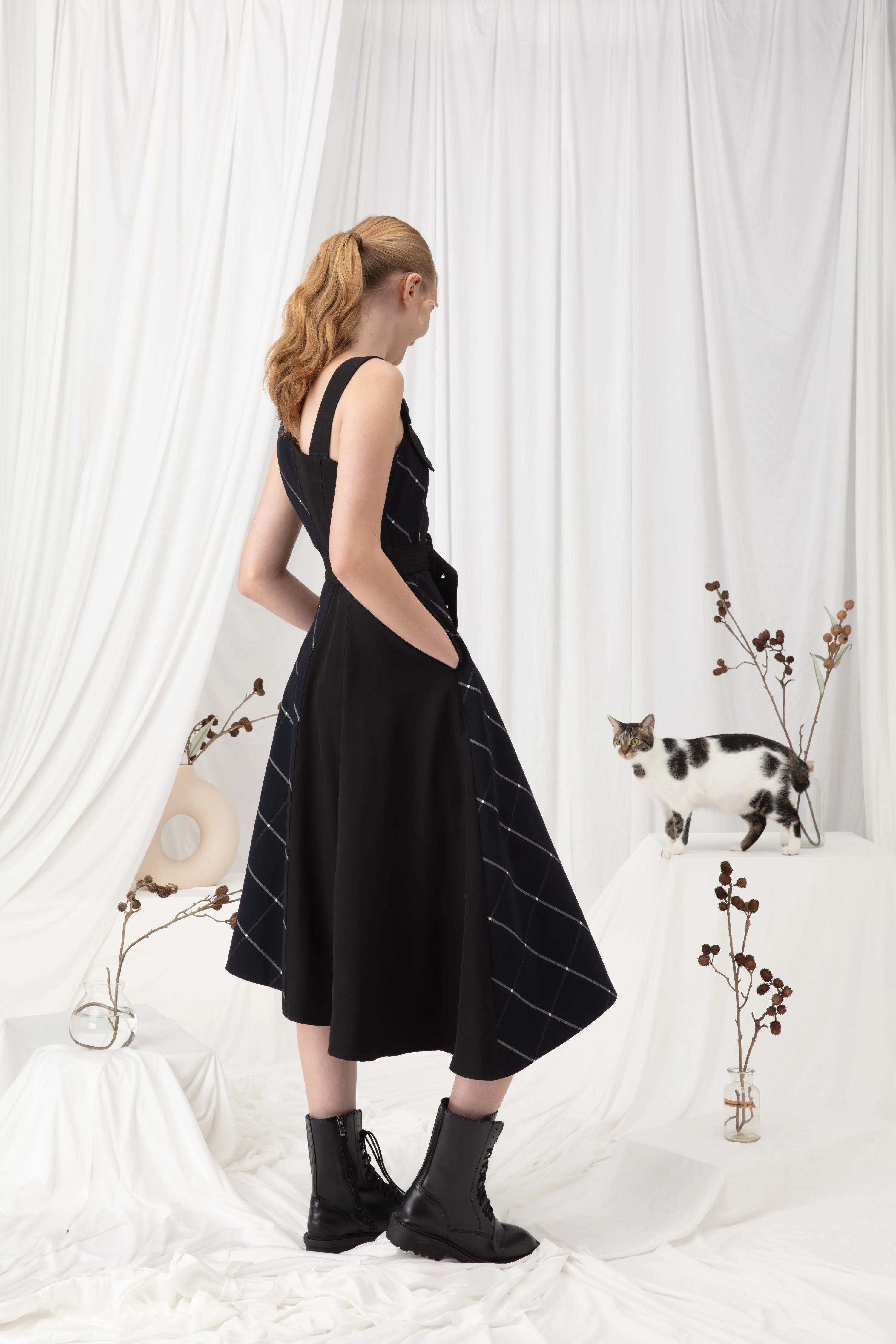 Checked  Midi Dress-Pre-order
