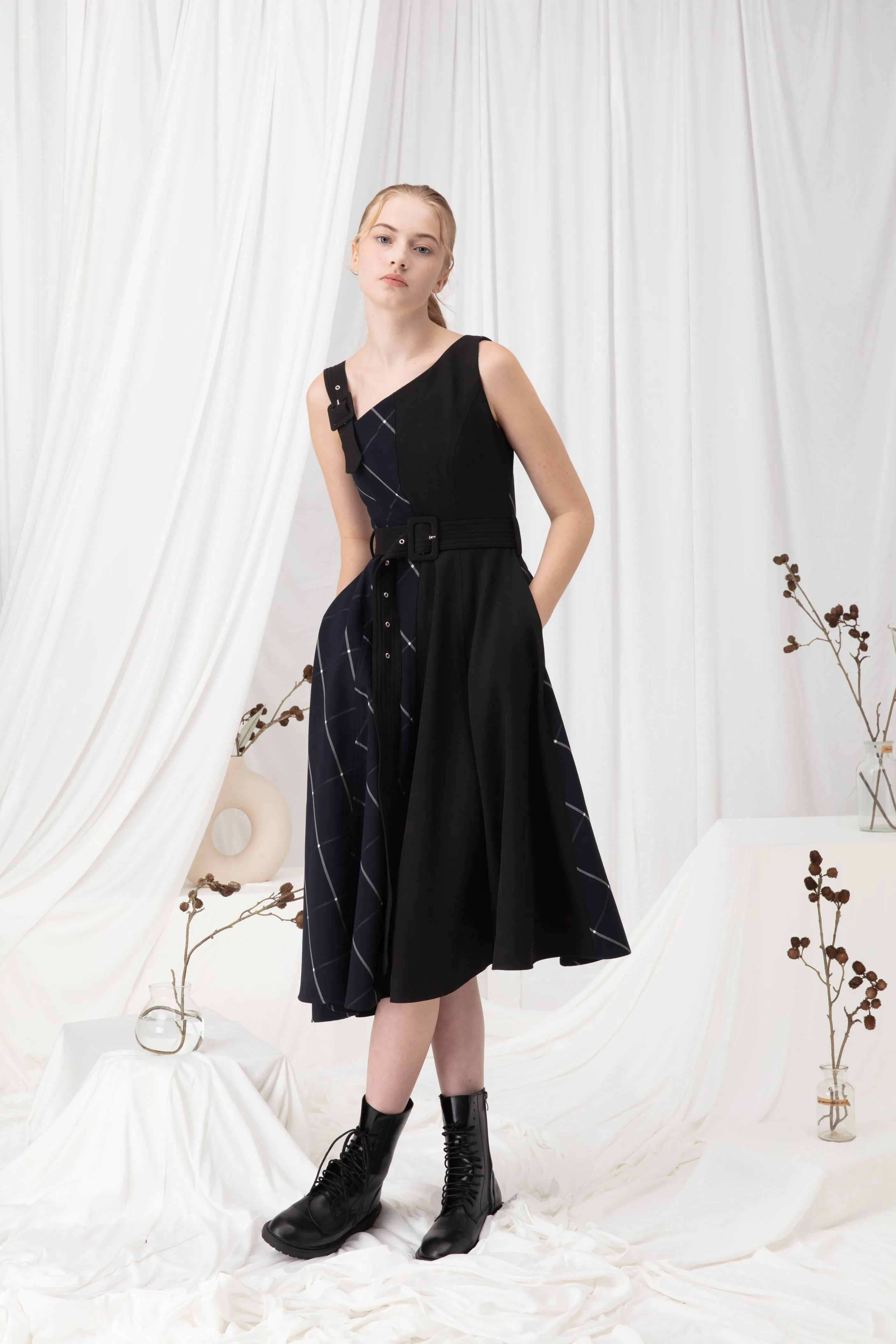 Checked  Midi Dress-Pre-order