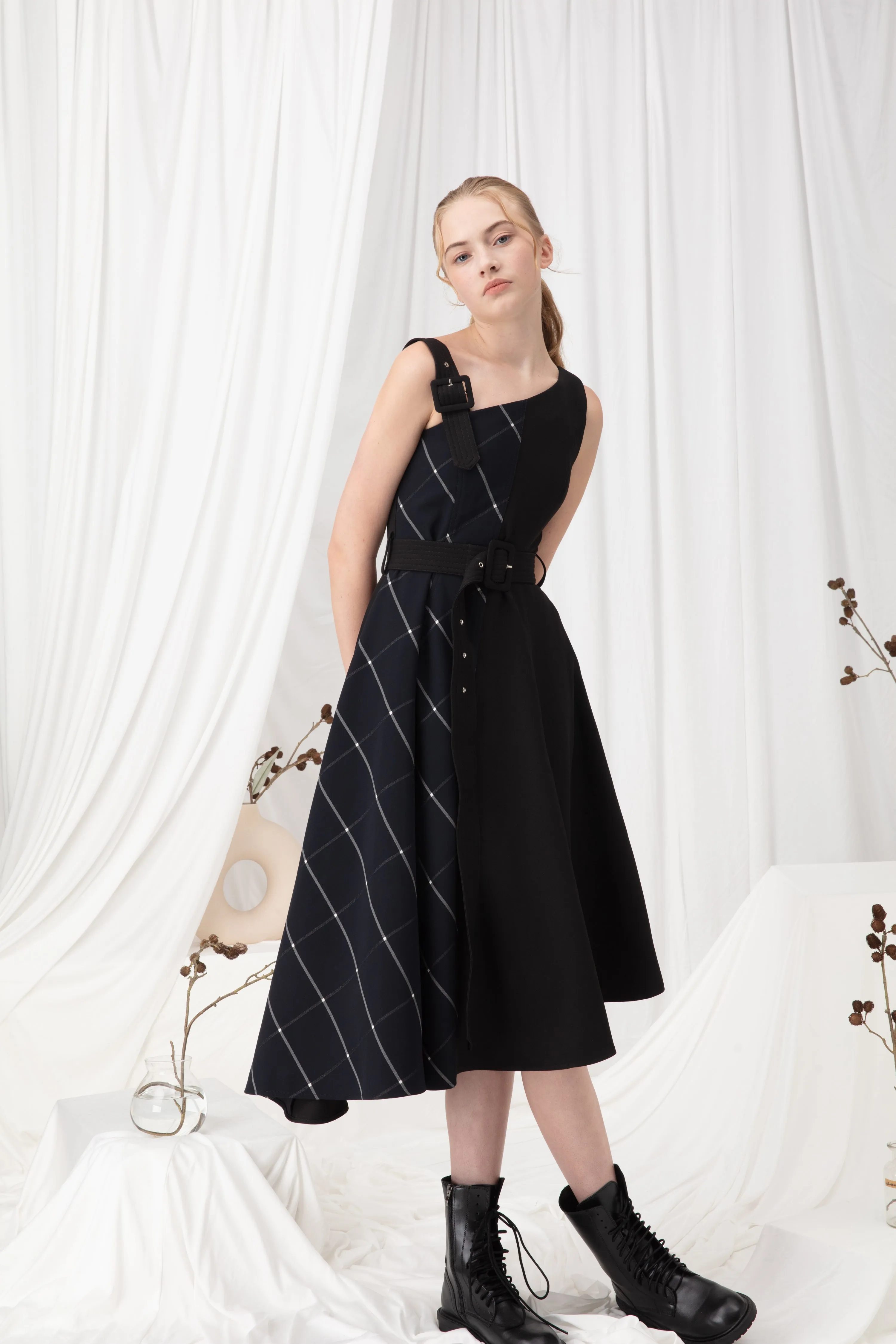 Checked  Midi Dress-Pre-order