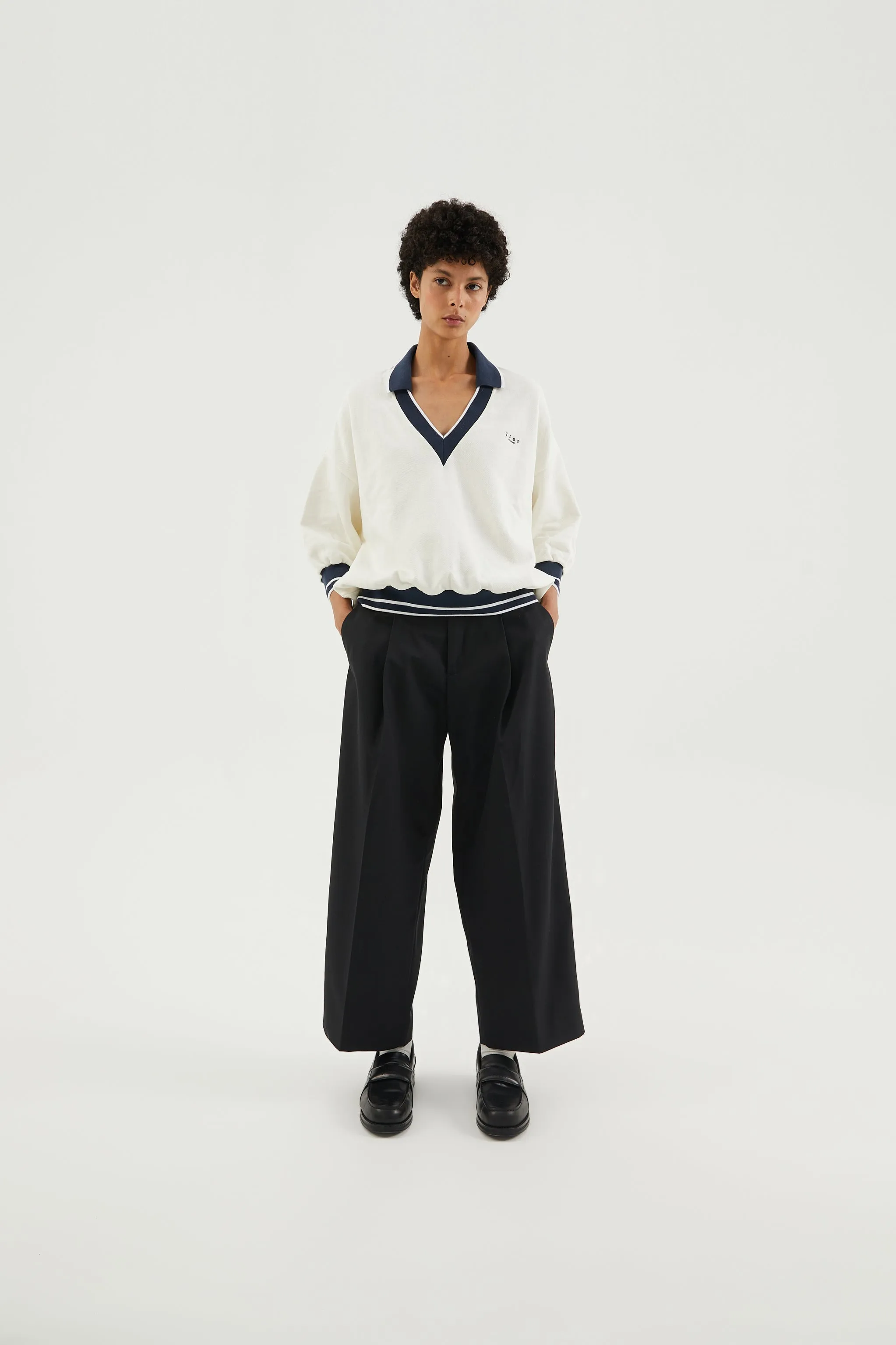 Chino pleated pants
