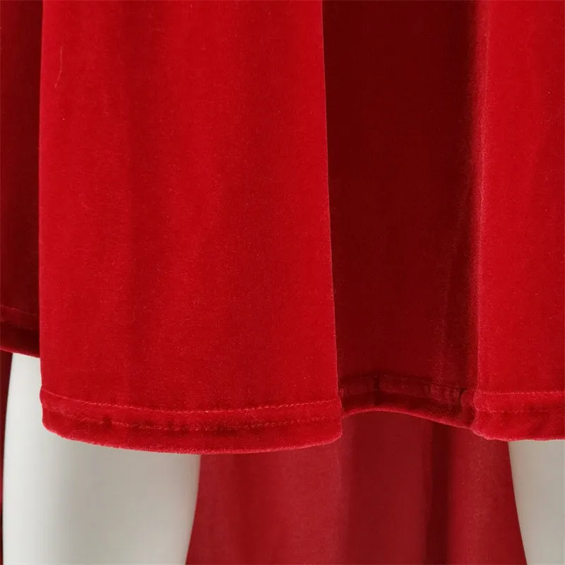 Christmas Santa Dress Christmas Mrs. Claus Costume Red Velvet Dress Christmas Party Suit