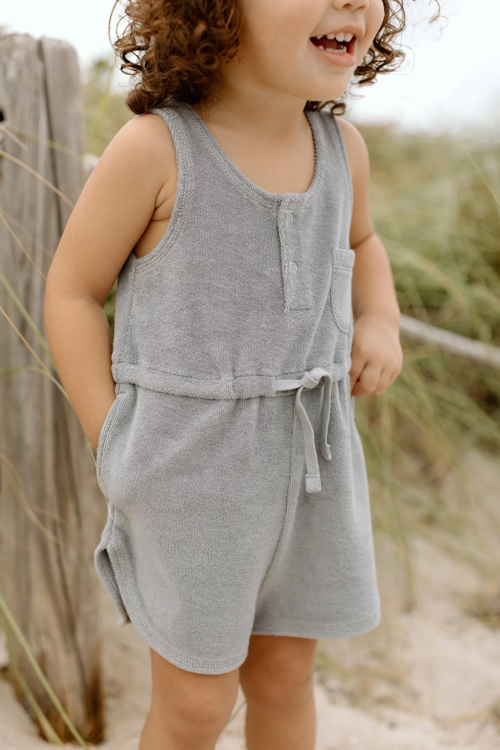 Classic Terry Drawstring Romper