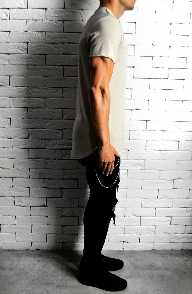 Curve Hem T-Shirt - Cream