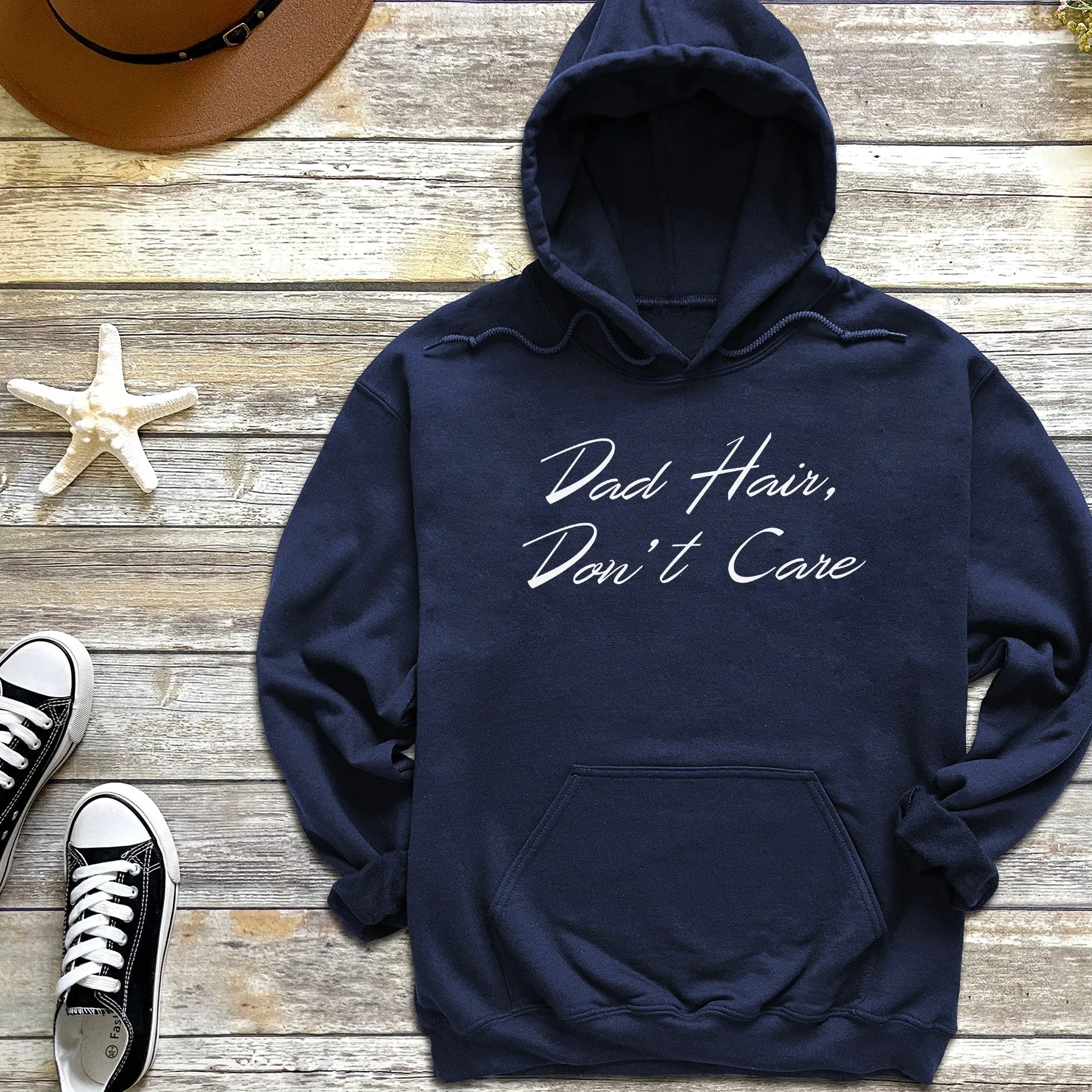 Dad Hair Don't Care - Mens Hoodie - Dads Hoodie