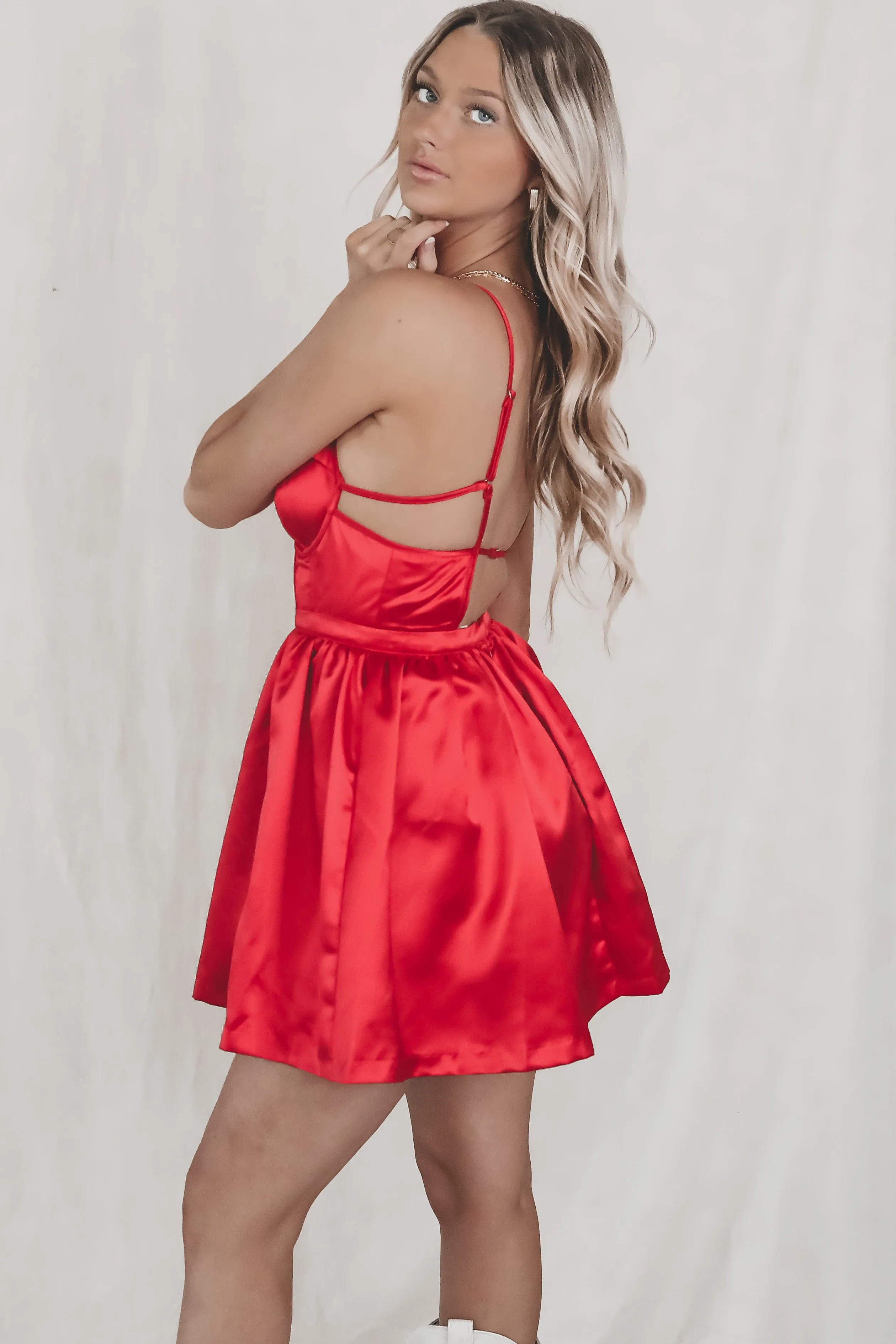 DEAL FOR LOVE & LEMONS Heart Red Lauren Mini Dress