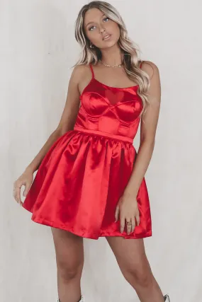 DEAL FOR LOVE & LEMONS Heart Red Lauren Mini Dress