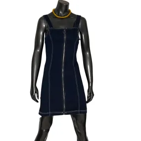 Denim Zippered Front Overall Dress