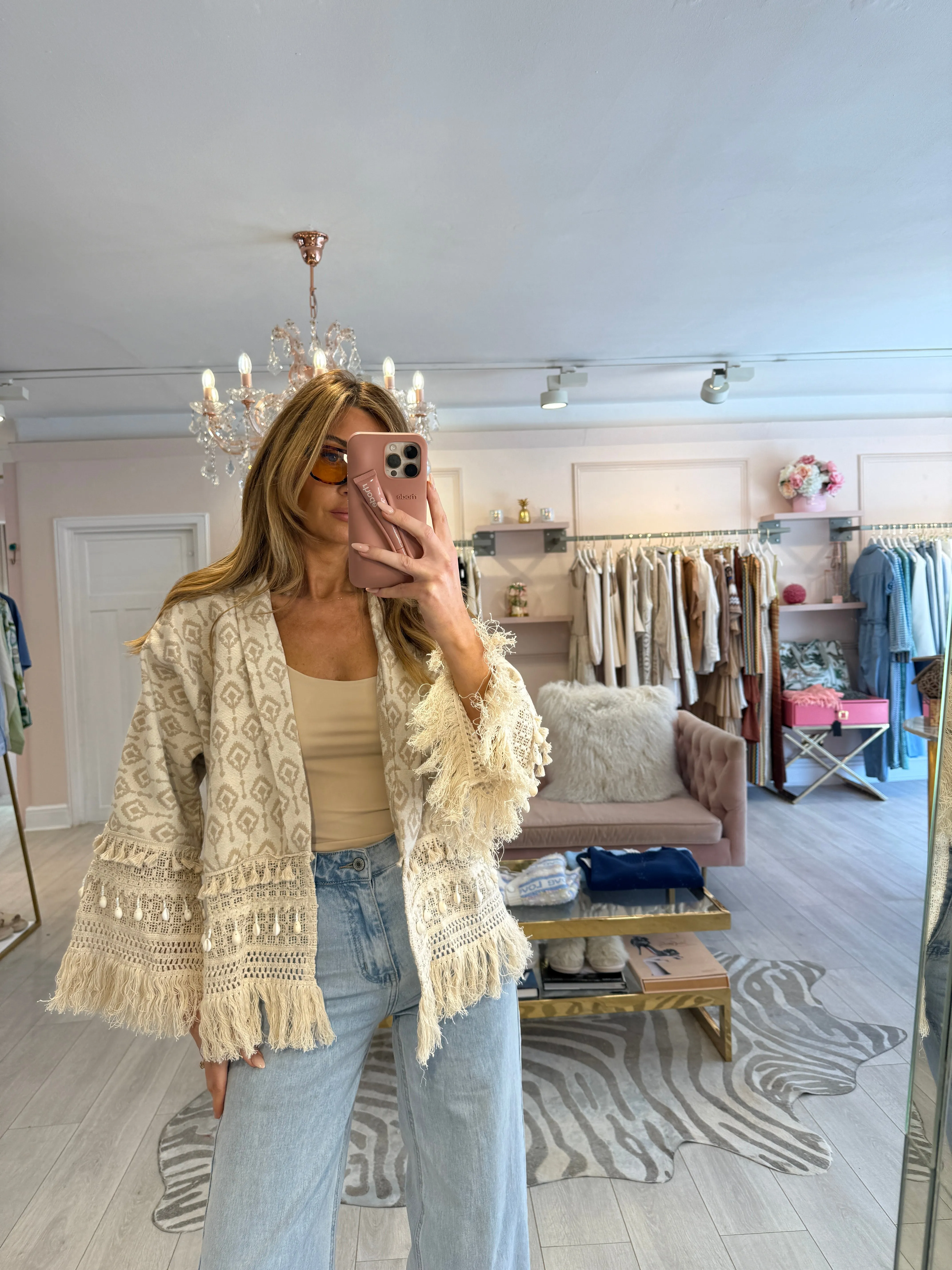 DHALIA BOHO TASSLE & SHELL SHACKET