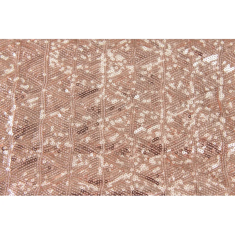 Diamond Glitz Sequin Table Runner - Blush/Rose Gold