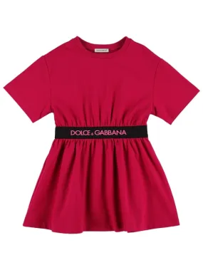 Dolce&amp;Gabbana   Logo tape cotton jersey dress 