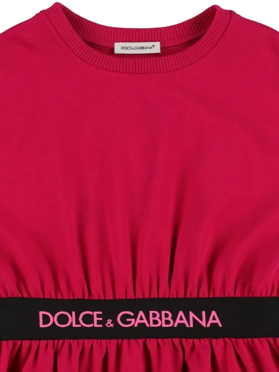 Dolce&amp;Gabbana   Logo tape cotton jersey dress 