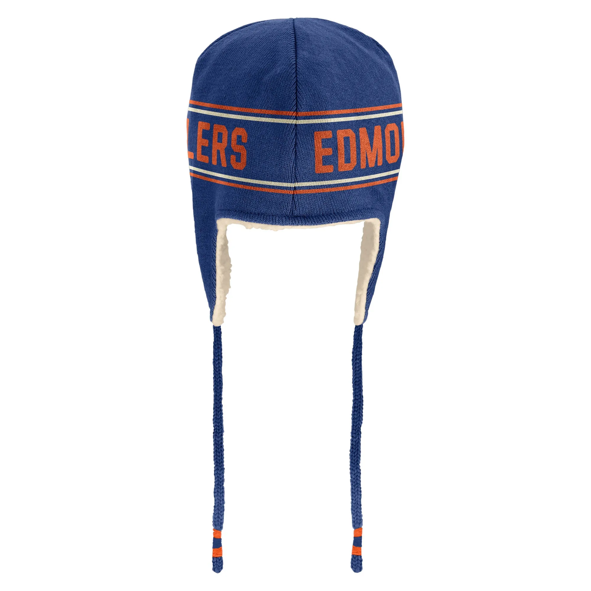 Edmonton Oilers Fanatics Heritage Brawler Knitted Blue Trapper Hat