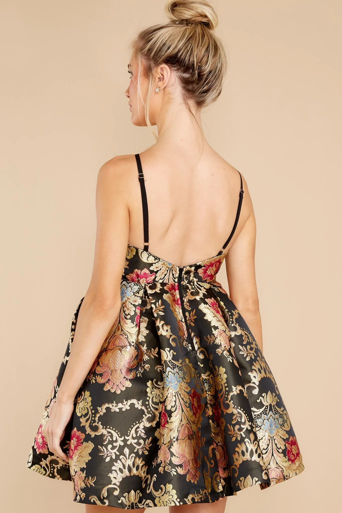 Elegant Endeavors Black Multi Print Dress