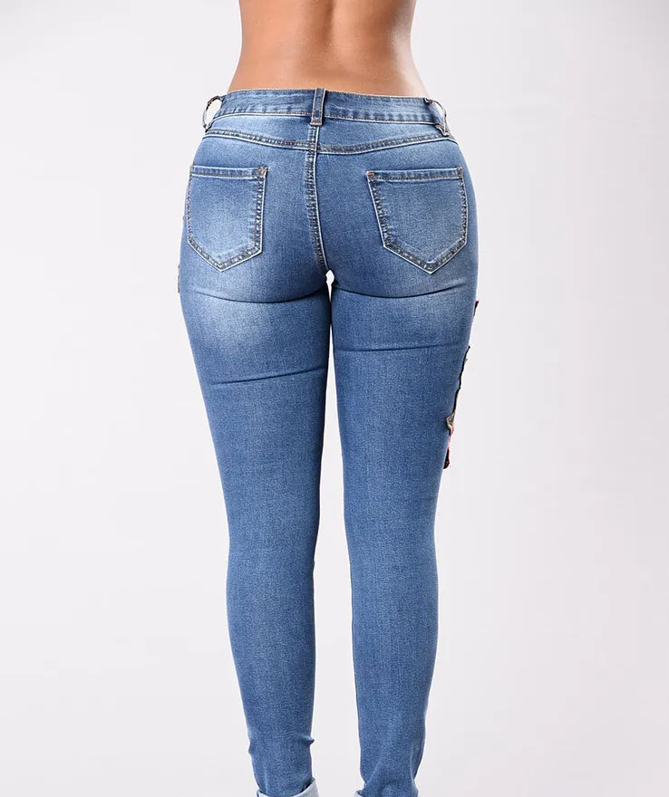 European and American embroidery jeans