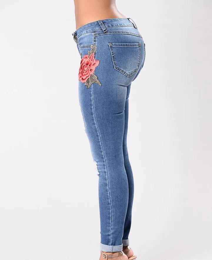 European and American embroidery jeans