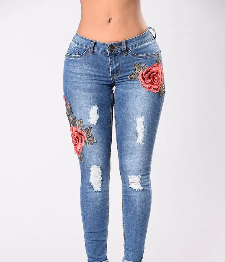 European and American embroidery jeans