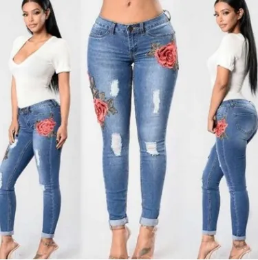 European and American embroidery jeans