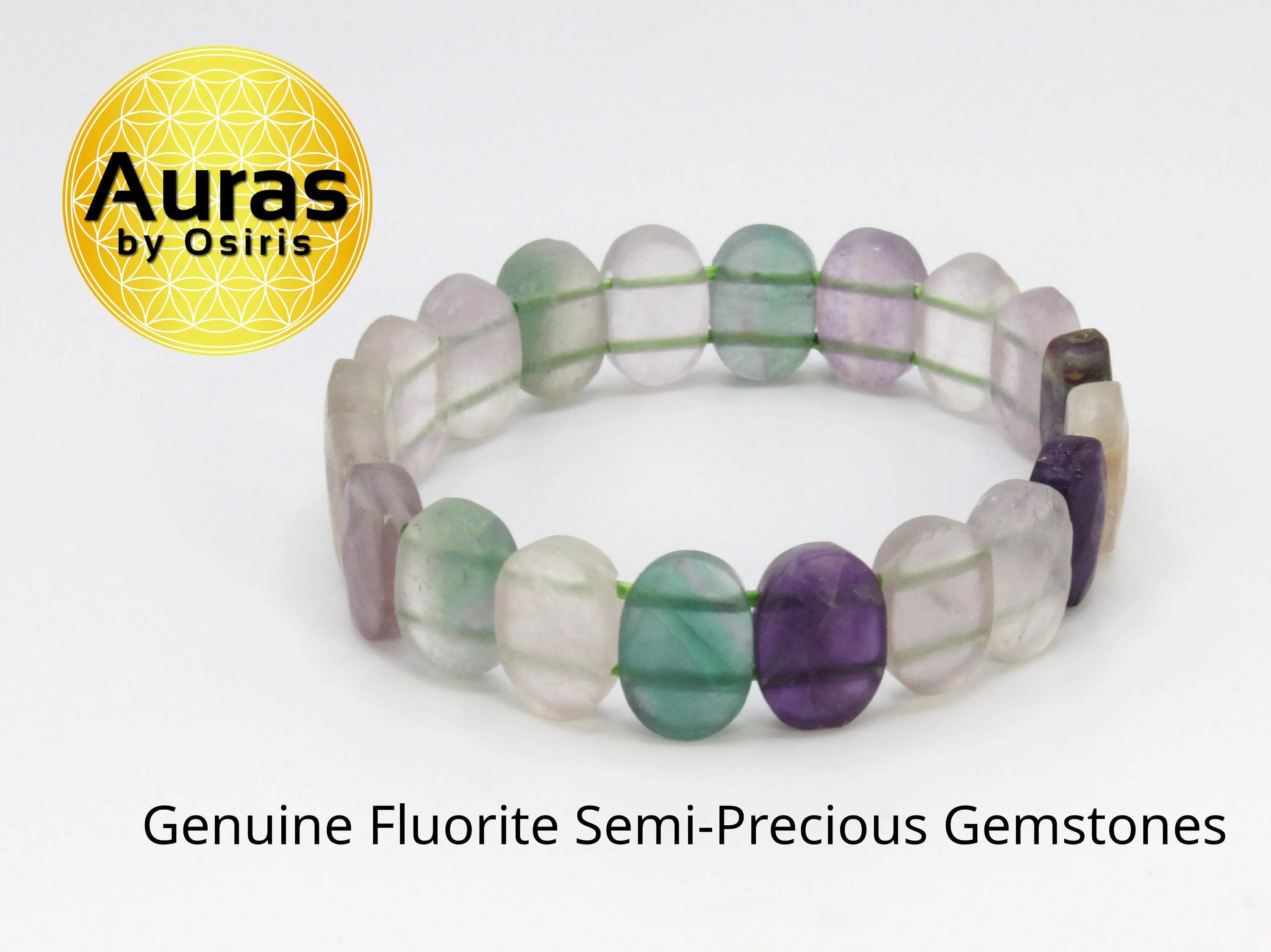Faceted Fluorite Bracelet - Elastic & Double Reinforced Jewelry for clarity, focus, and protection