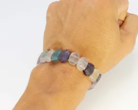 Faceted Fluorite Bracelet - Elastic & Double Reinforced Jewelry for clarity, focus, and protection