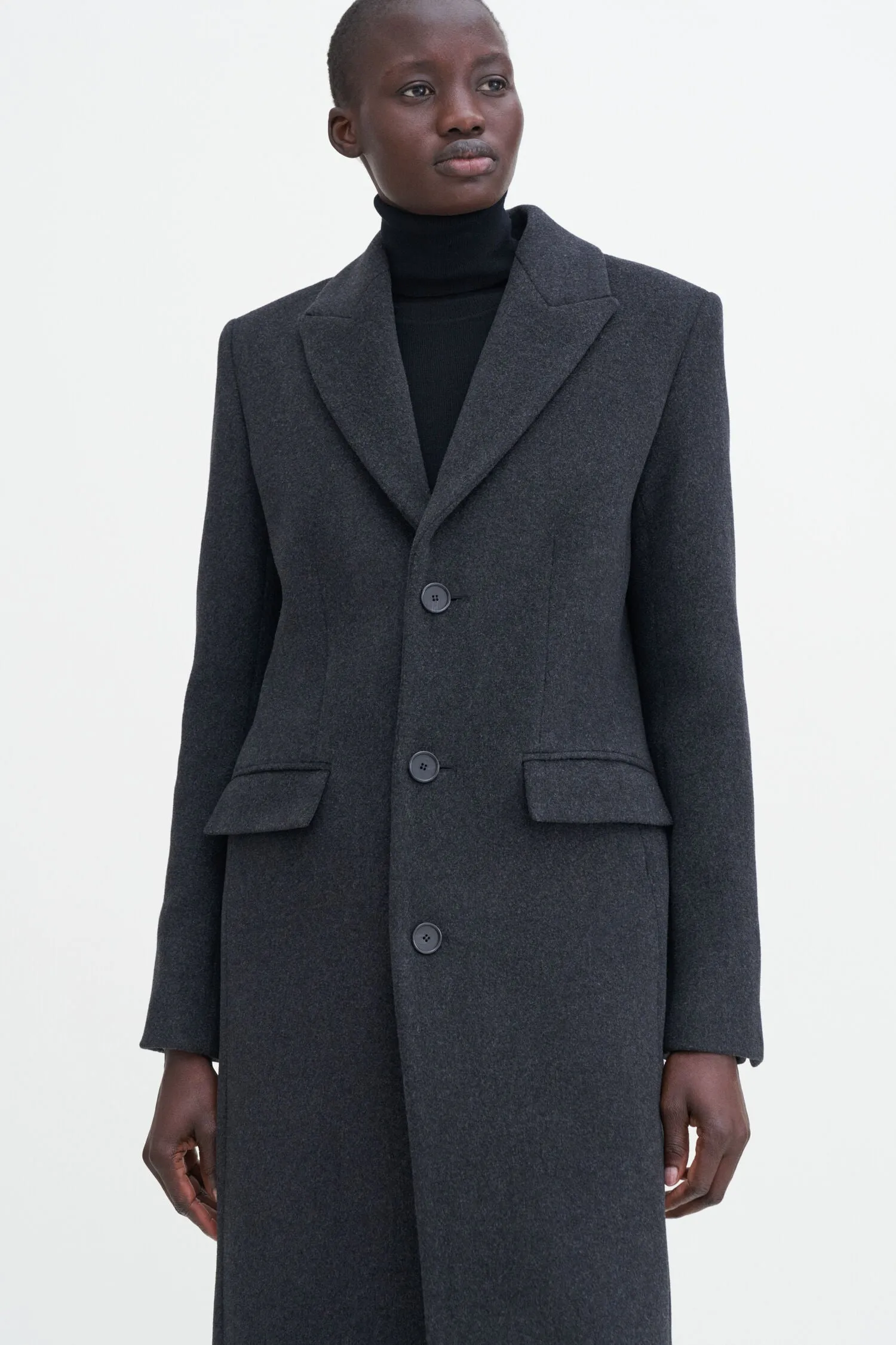 Filippa K Capsule 93: Slim Anthracite Wool Coat