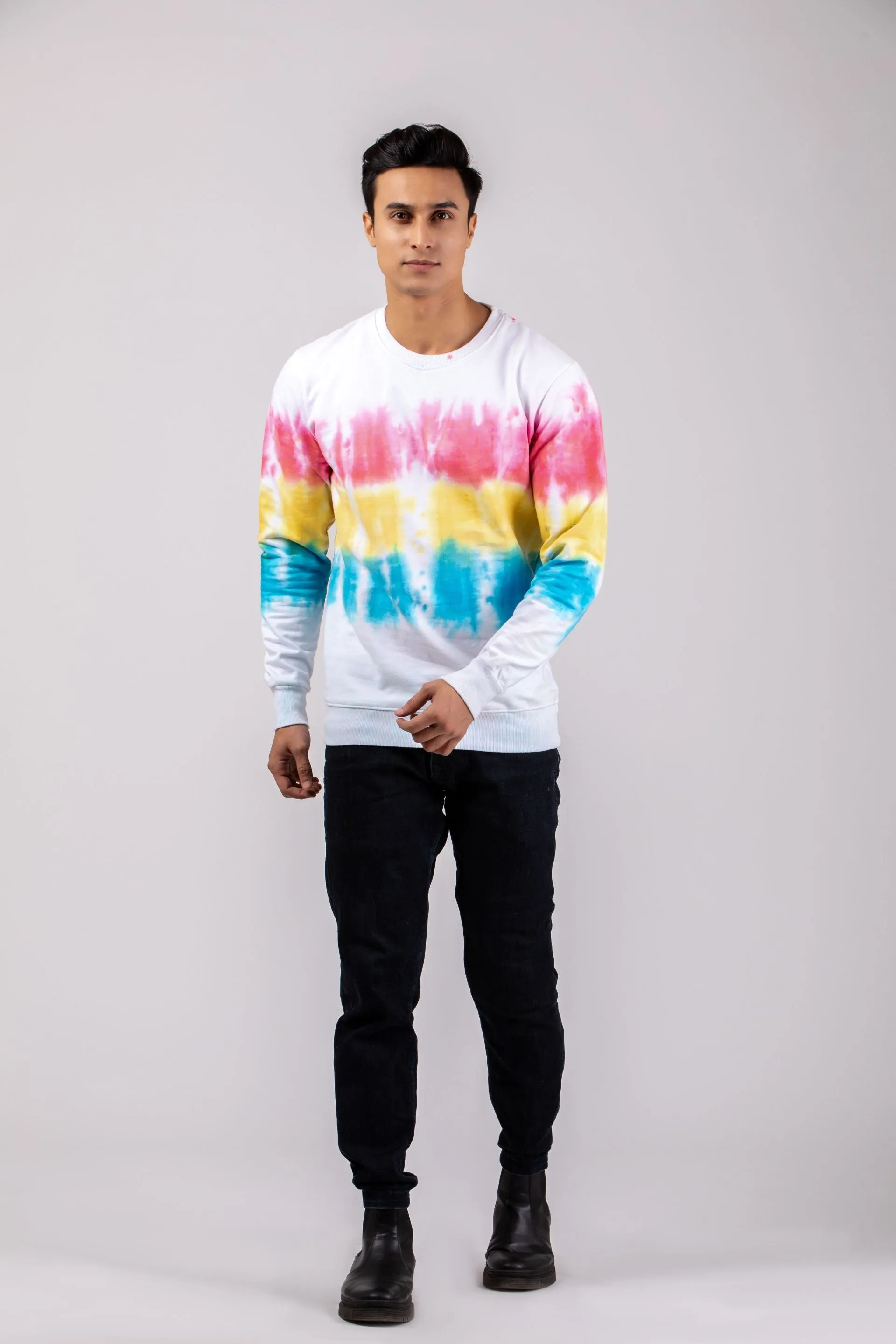 Firangi Yarn Super Soft Cotton Tie&Dye Ombre Sweatshirt