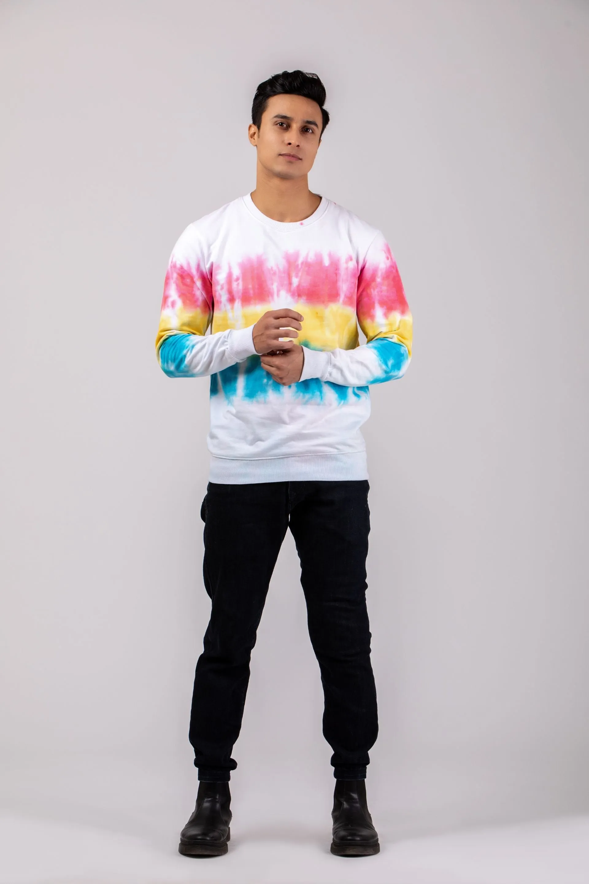 Firangi Yarn Super Soft Cotton Tie&Dye Ombre Sweatshirt