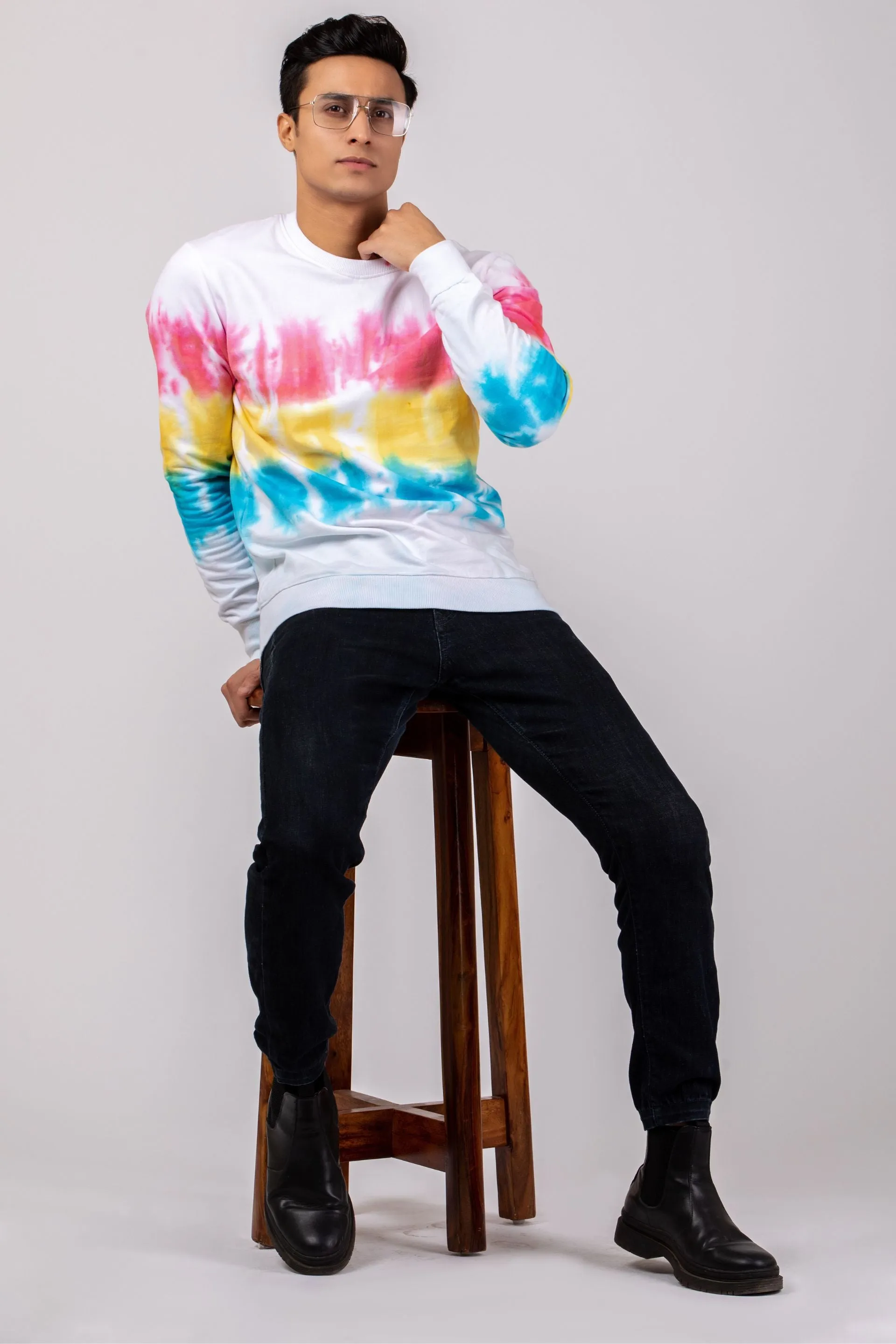Firangi Yarn Super Soft Cotton Tie&Dye Ombre Sweatshirt