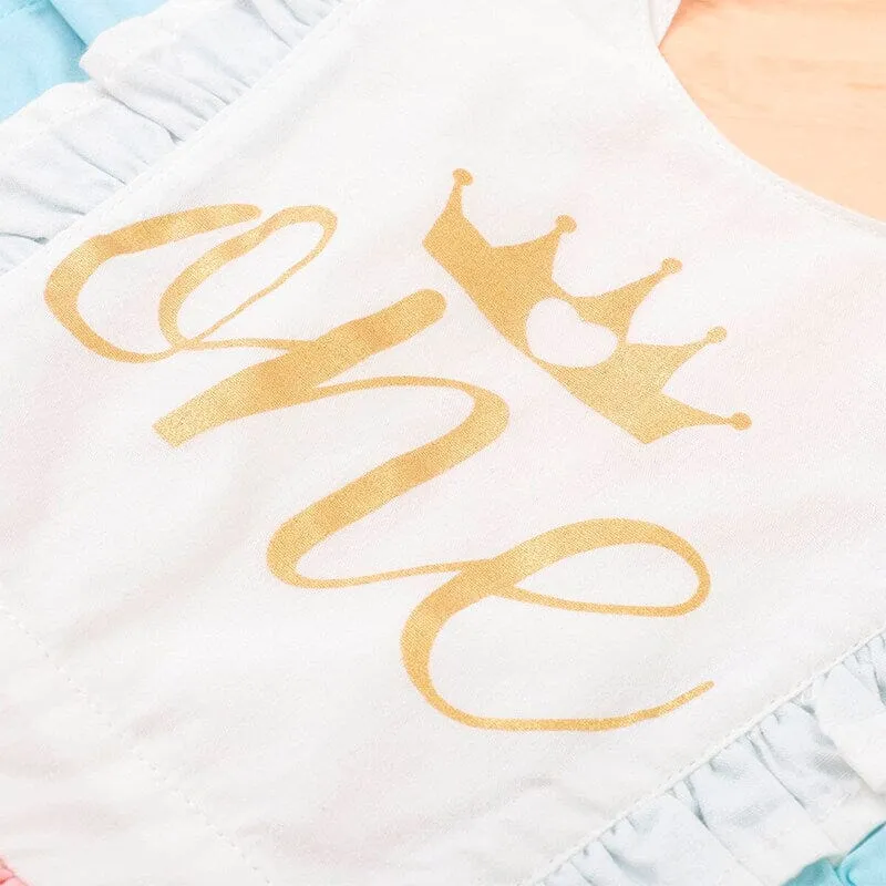 First Birthday Ruffled Baby Romper
