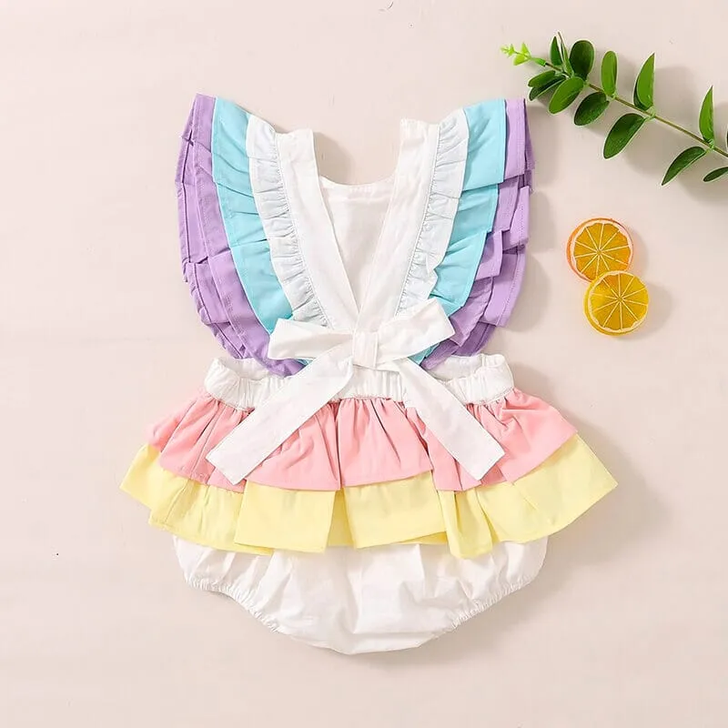 First Birthday Ruffled Baby Romper