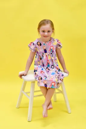 Floral Princess Milk Silk Flutter Dress