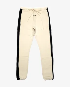 FOG ESSENTIALS FW19 CREAM BLACK SIDE STRIPE PANTS (NEW)