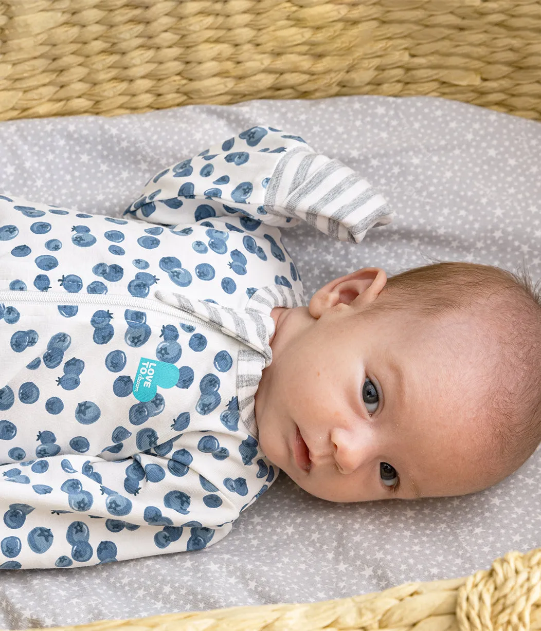 Footless Romper Cotton Denim Blueberries