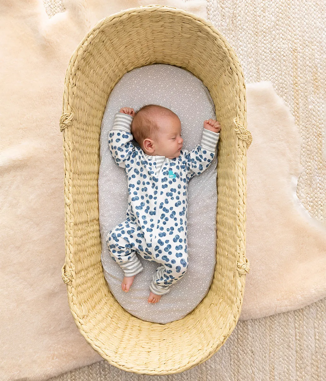 Footless Romper Cotton Denim Blueberries