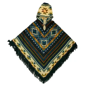 Forest Sunrise OOAK Fringe Button Front Poncho