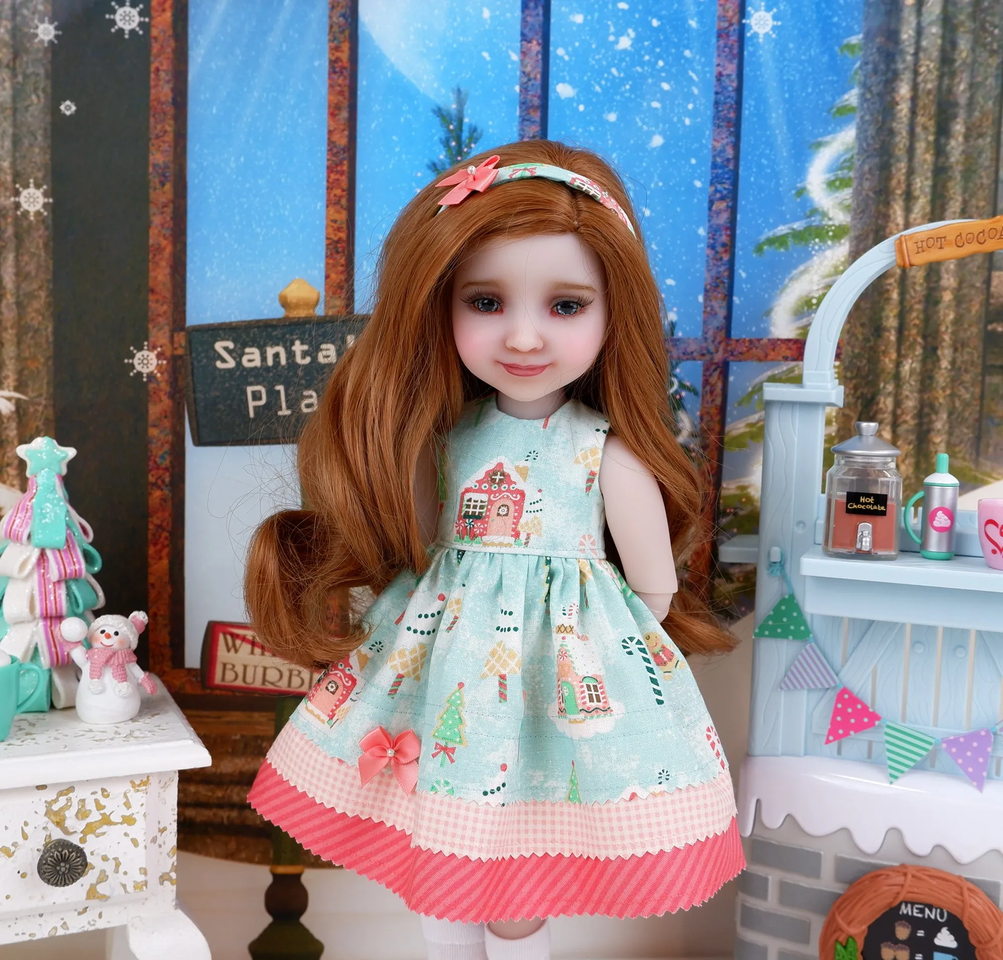 Gingerbread House - dress with shoes for Ruby Red Fashion Friends doll