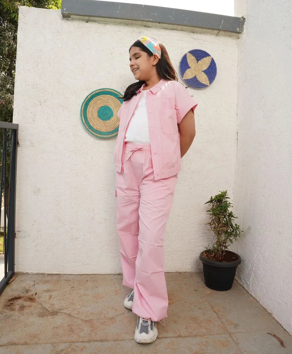 Girls Baby Pink cargo pants.