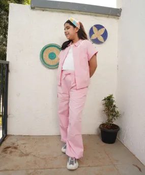 Girls Baby Pink cargo pants.