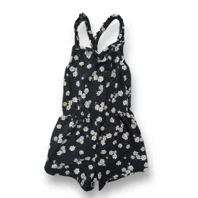 Girls SO Size 10/12 Gray Daisies Elastic Spaghetti Strap Everyday Romper