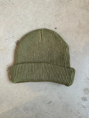 Green Cotton Knit Beanie