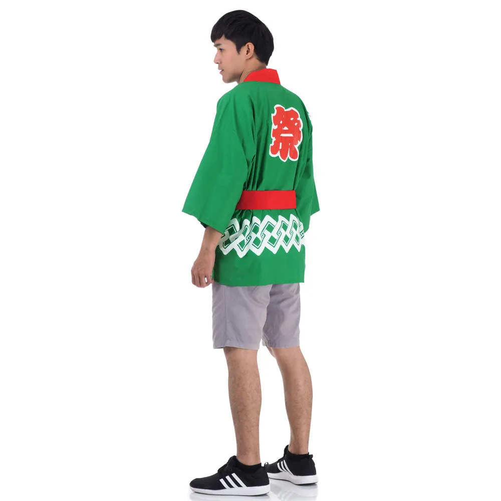 Green Japanese Happi Kimono Jacket Midori Peace