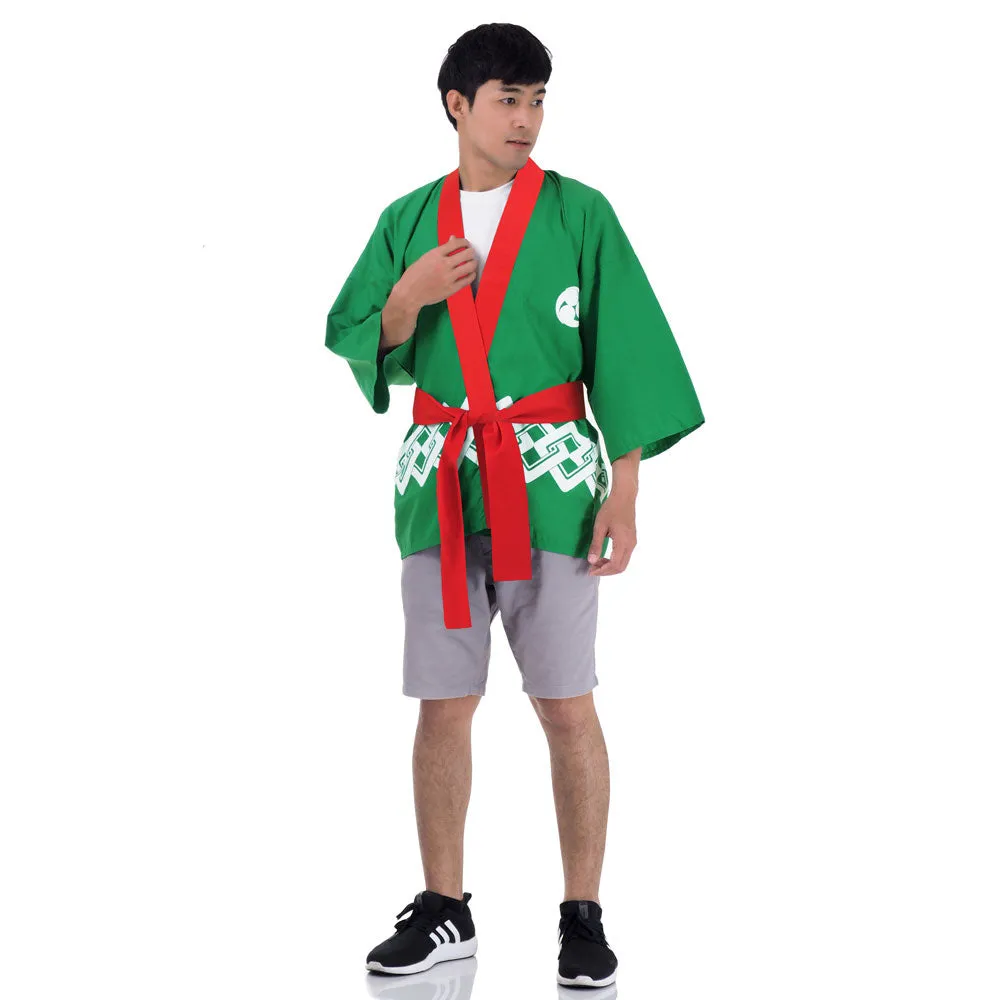 Green Japanese Happi Kimono Jacket Midori Peace