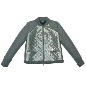 Grey Wool & PVC Jacket - S