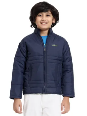 HiFlyers Boys Regular Fit | Polyster |Fluffy Full Sleeves |Quilted Insulation|High Neck Stand Collar|Zipper Jacket -Blue