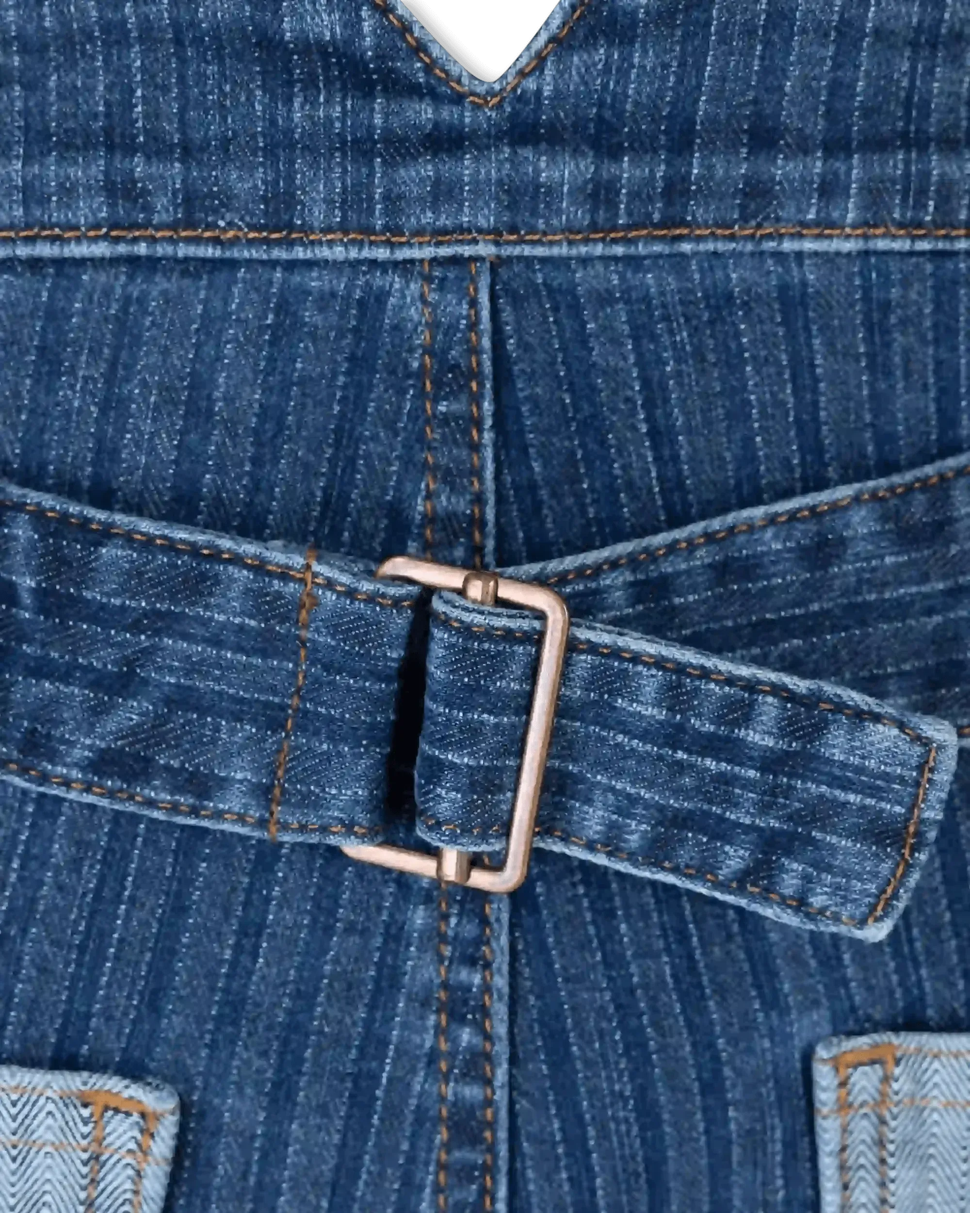 High Waisted Striped Straight Leg Jeans