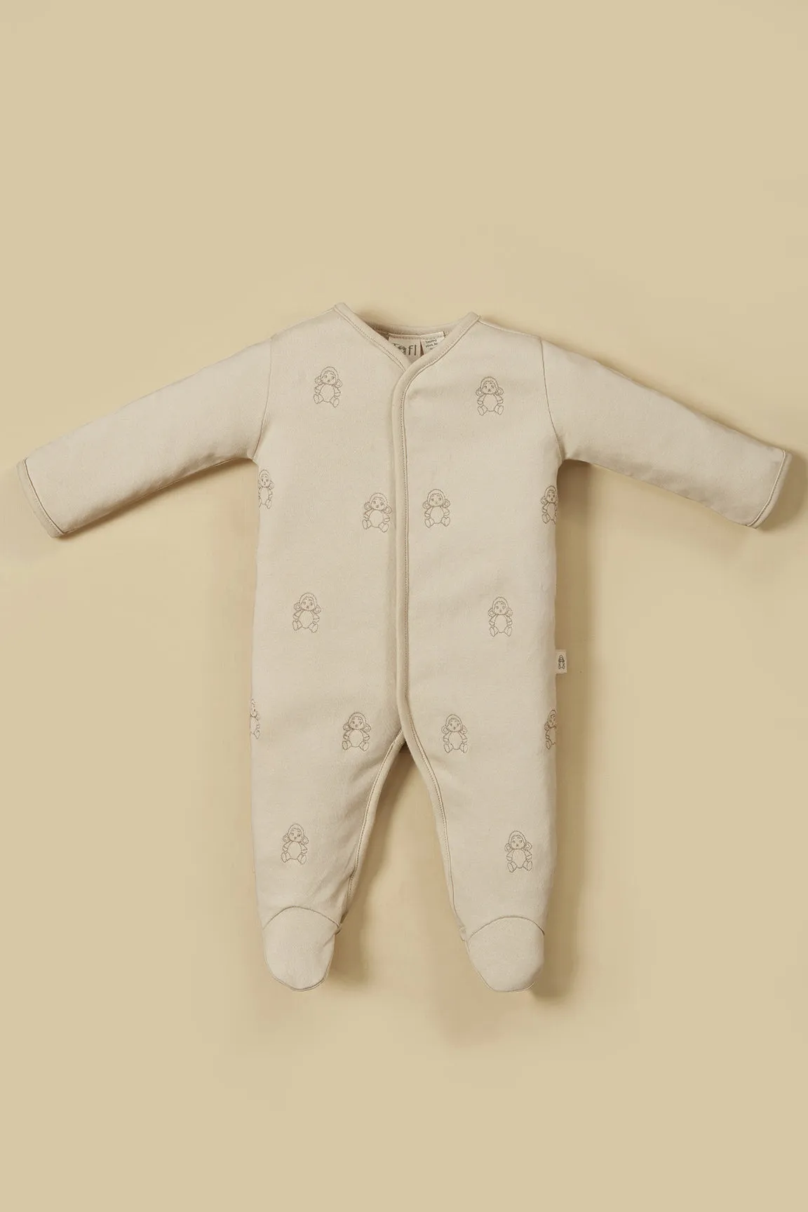 Interlock Overall Embroidered Haml Romper