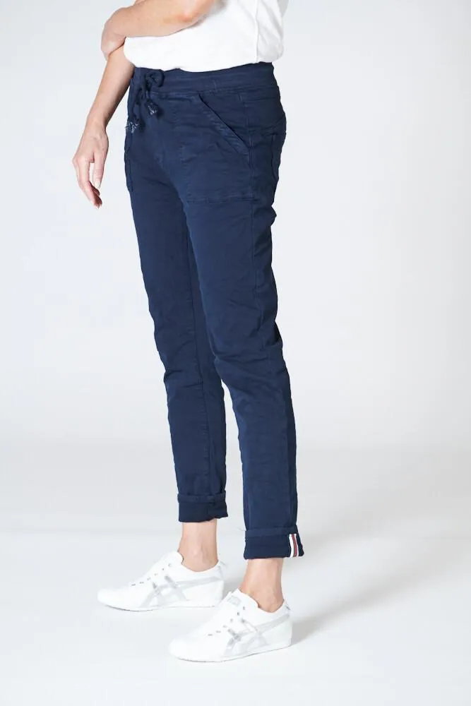 ITALIAN STAR Classic Polo Drill Jogger - Navy